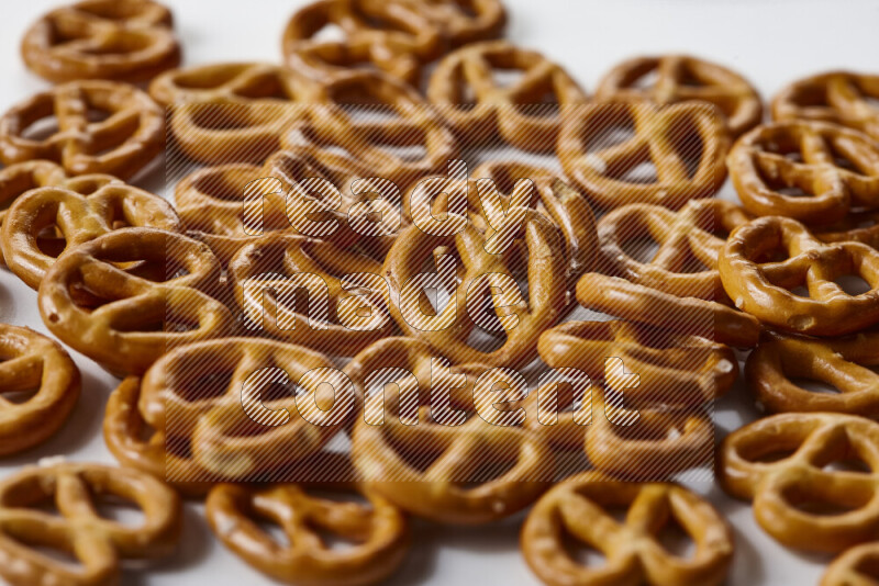 Pretzels snacks on white background