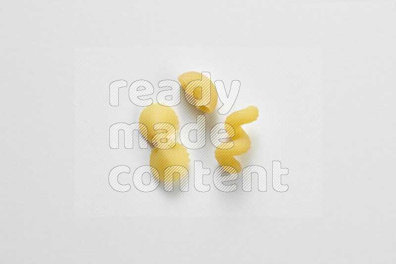 Different pasta types on white background