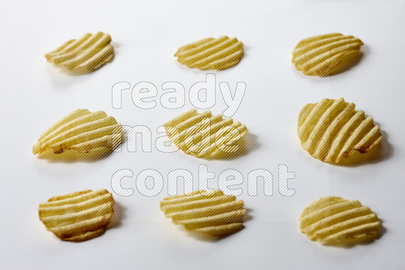 Chips snacks on white background