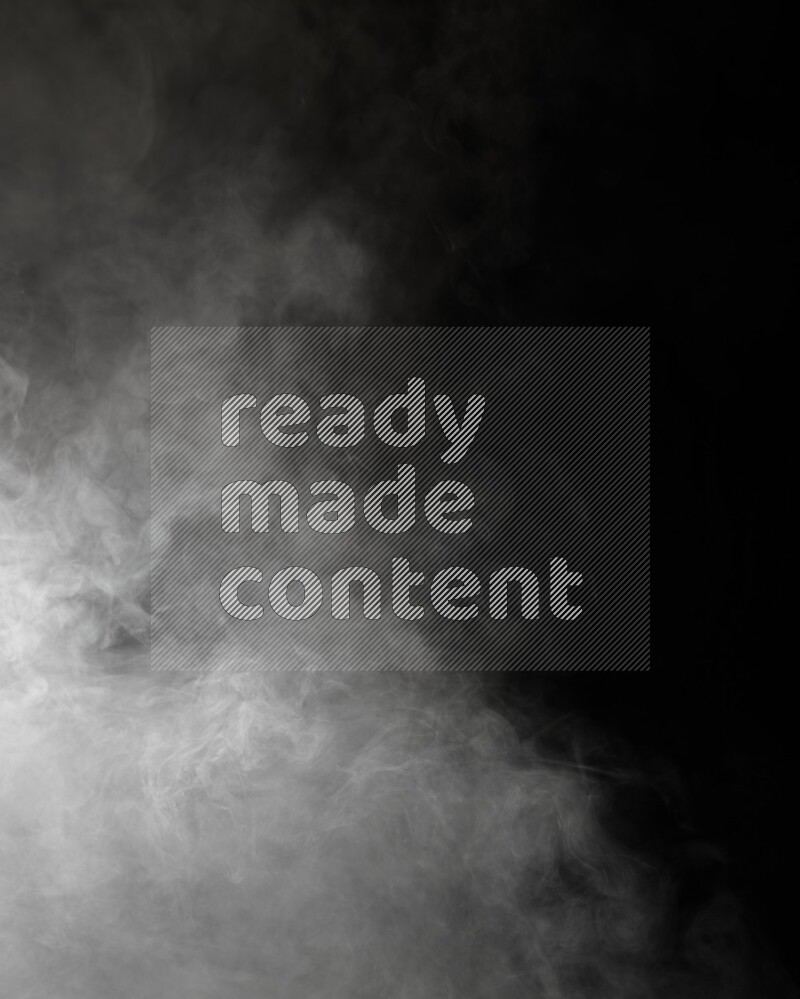 irregular white smoke on black background.