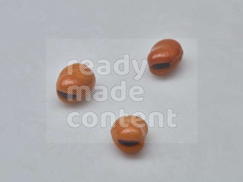 Close up shot of cooked fava beans (foul) on white background