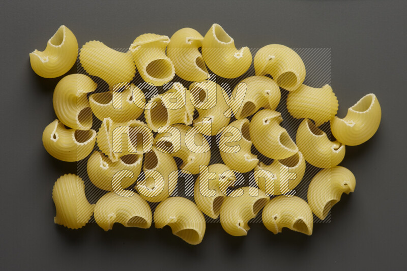Pipe pasta on grey background