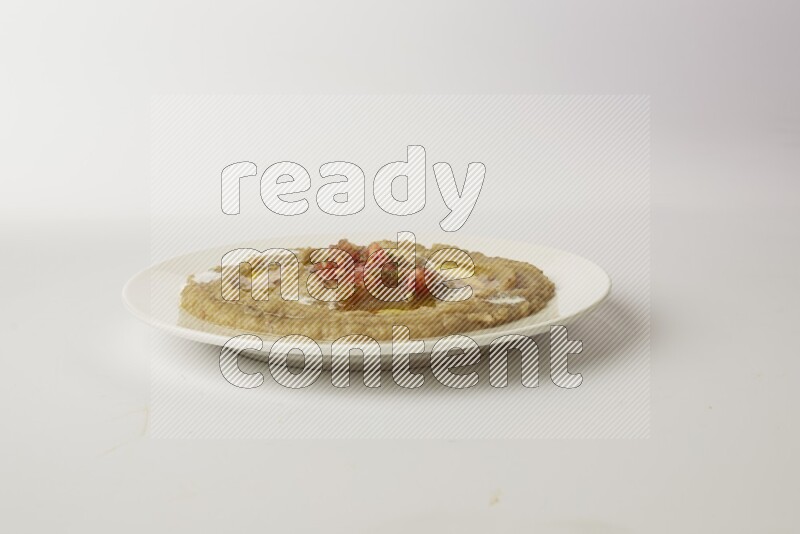 fava bean in a white plate direct on a white background