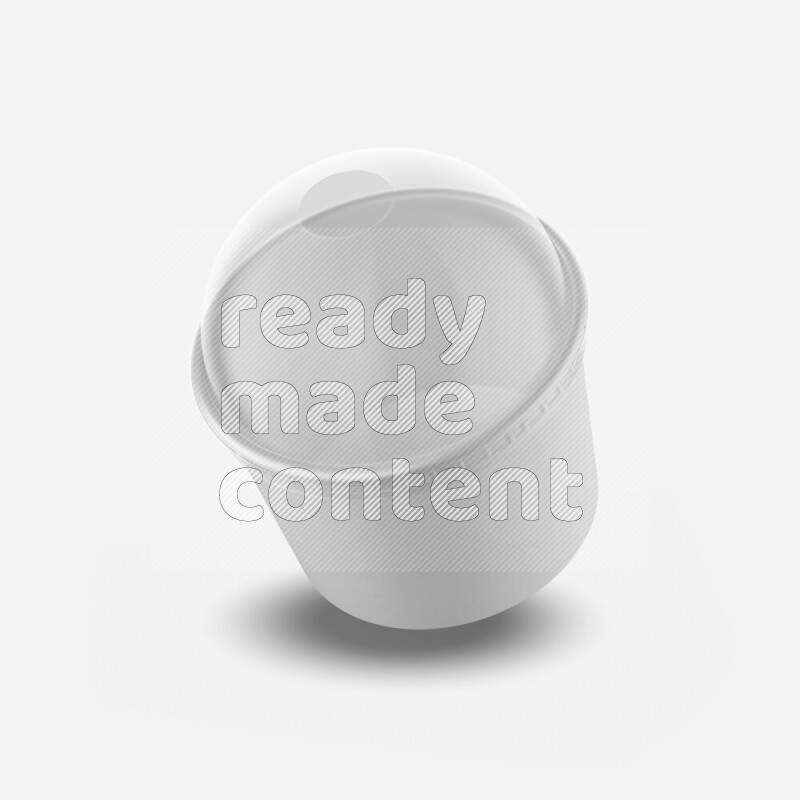 Empty white rough ice cream paper cup mockup isolated on white background 3d rendering