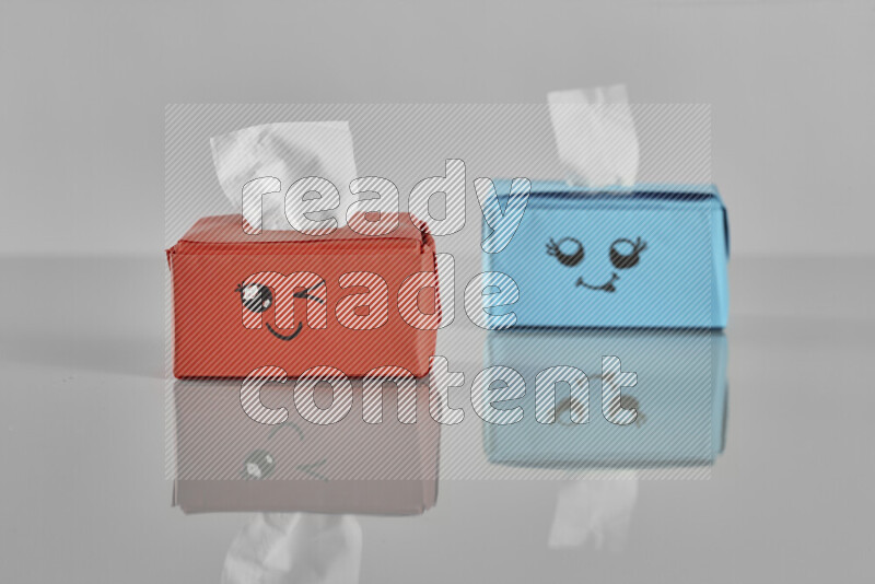 Origami tissue box on grey background