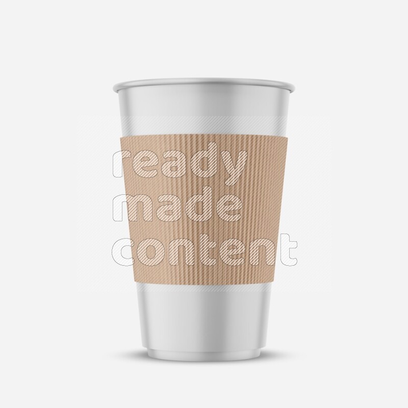 Paper hot cup mockup with holder isolated on white background 3d rendering