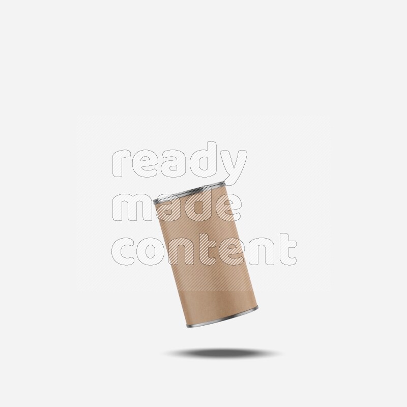 Kraft paper tube mockup with metal lid isolated on white background 3d rendering