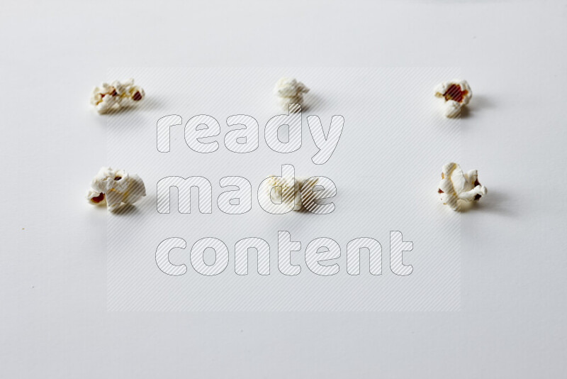Popcorn snacks on white background