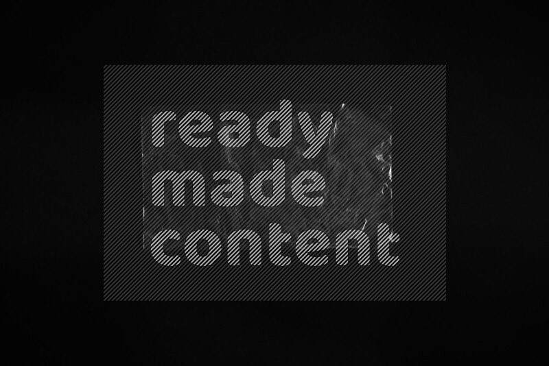 Transparent plastic textures on black background