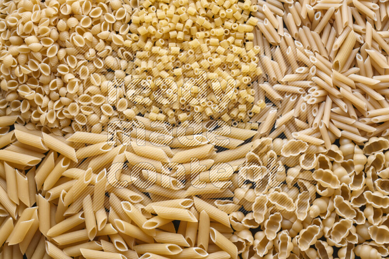 5 types of pasta filling the frame