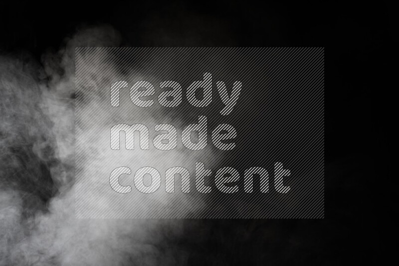 irregular white smoke on black background.