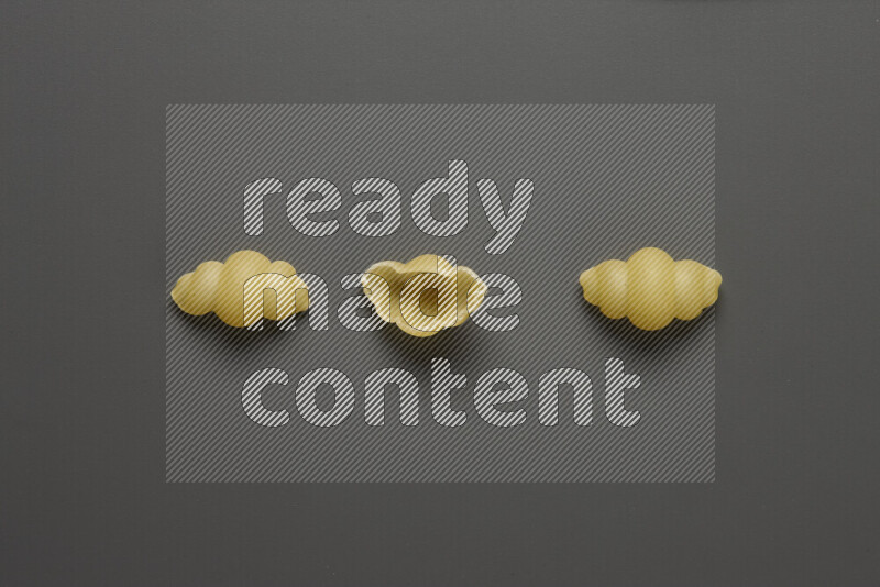 Snails pasta on grey background