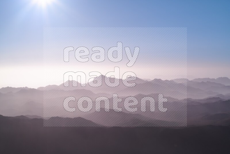 Sunrise view on mountain summit