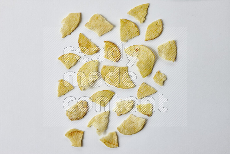 Chips snacks on white background