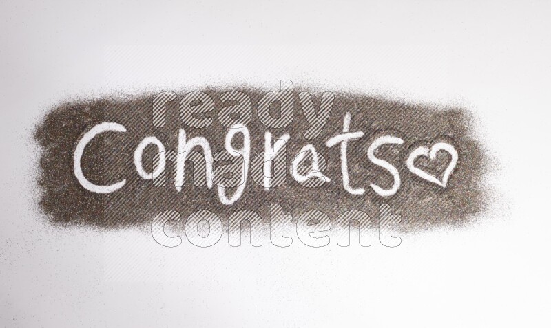 A word written with glitter on white background