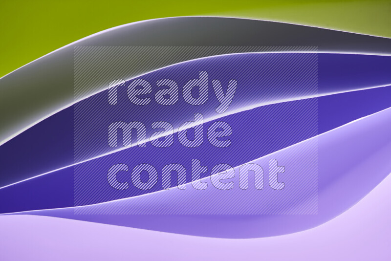 This image showcases an abstract paper art composition with paper curves in different cold and warm gradients created by colored light