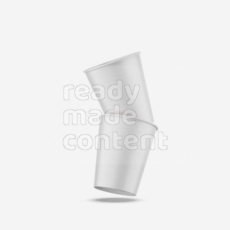 Set of glossy plastic cup mockup isolated on white background 3d rendering