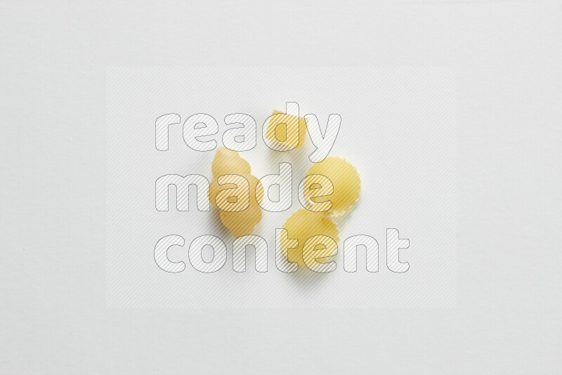 Different pasta types on white background