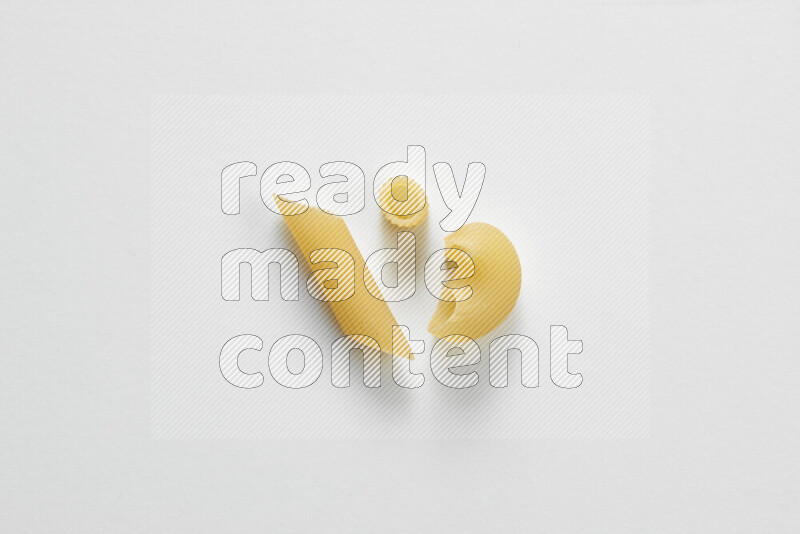 Different pasta types on white background