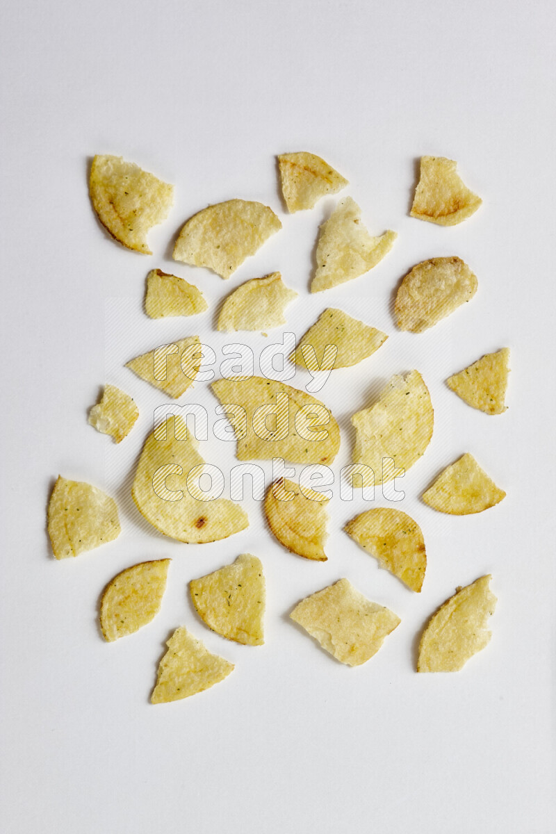 Chips snacks on white background