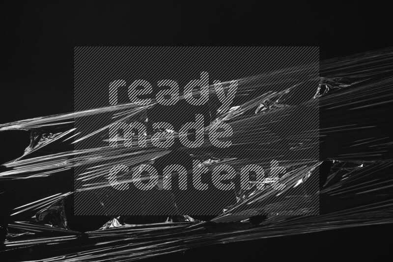 Plastic wrap texture on black background