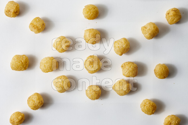 Puffs snacks on white background