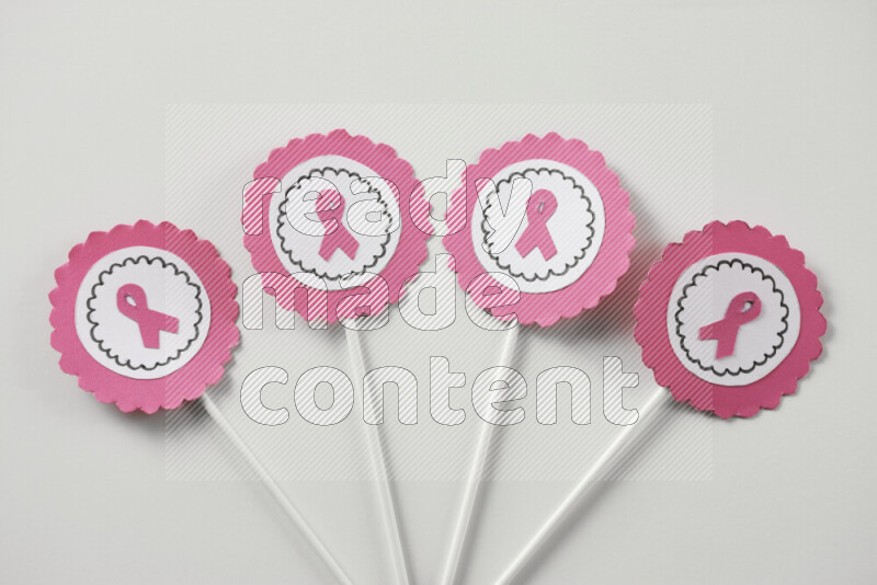Cancer awareness signs on white background