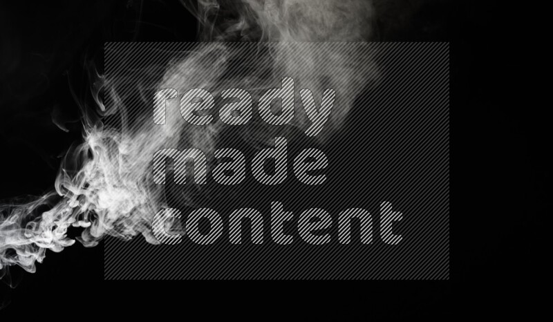 irregular white smoke on black background.