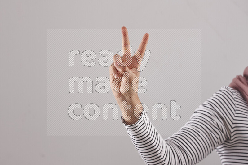 Woman hands gesturing sign language