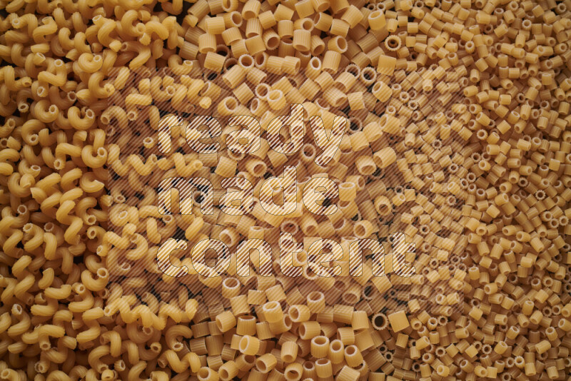 3 types of pasta filling the frame