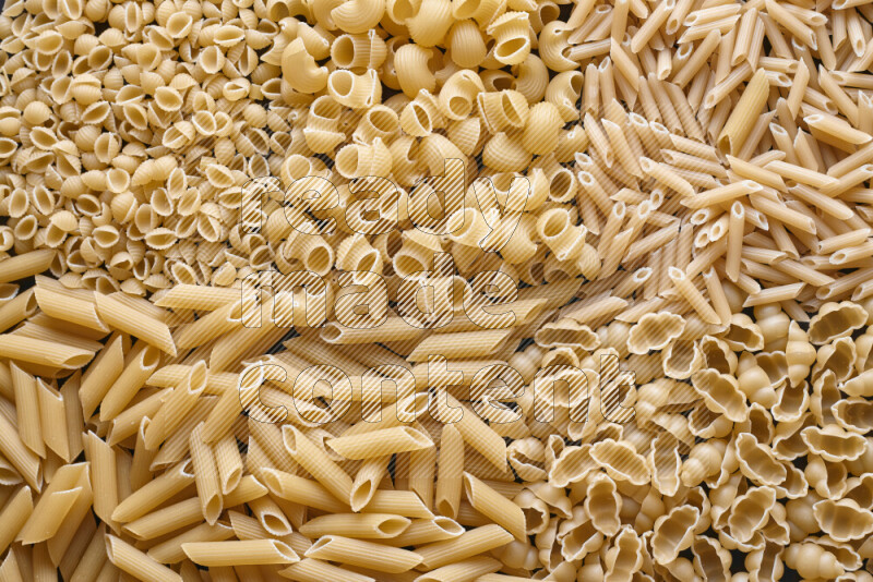 5 types of pasta filling the frame