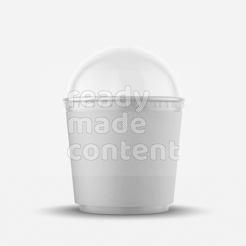 Empty white rough ice cream paper cup mockup isolated on white background 3d rendering