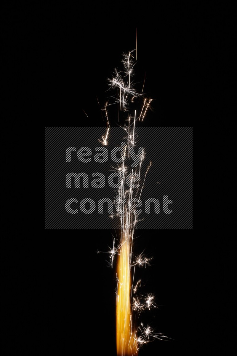 Sparkler candle isolated on black background