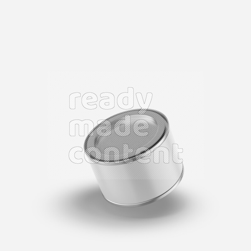 Metal tin can mockup with lever lid and blank label isolated on white background 3d rendering