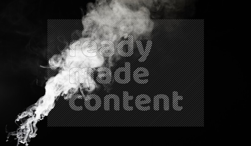 irregular white smoke on black background.