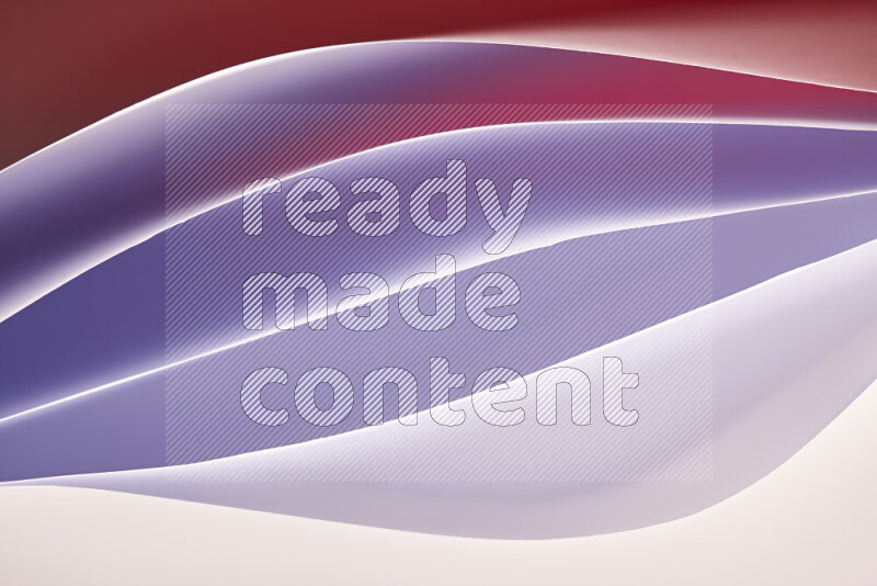 This image showcases an abstract paper art composition with paper curves in white and different warm gradients created by colored light