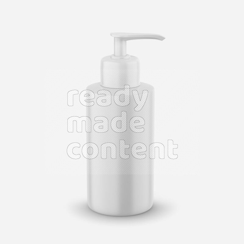 Plastic cosmetic bottle with lotion pump mockup isolated on white background 3d rendering