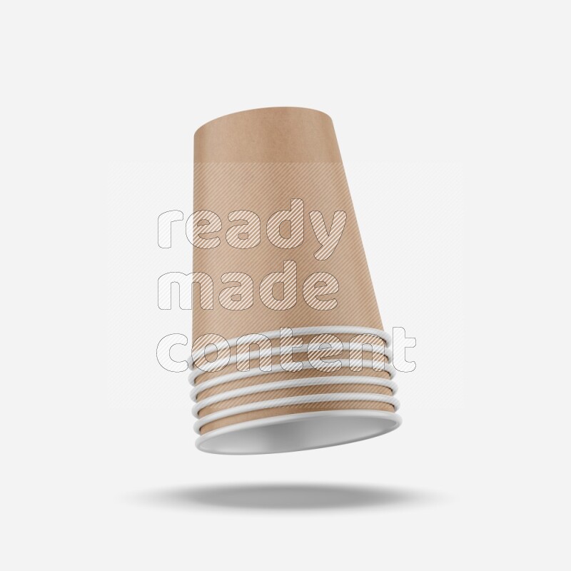 Set of matte paper cups mockup isolated on white background 3d rendering