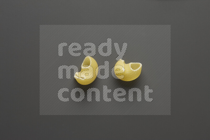 Pipe pasta on grey background