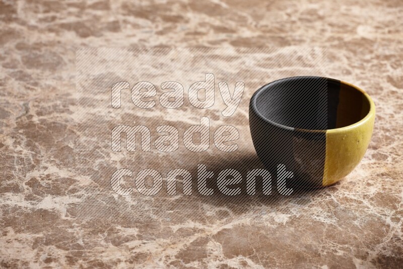 Multicolored Pottery Bowl on Beige Marble Flooring
