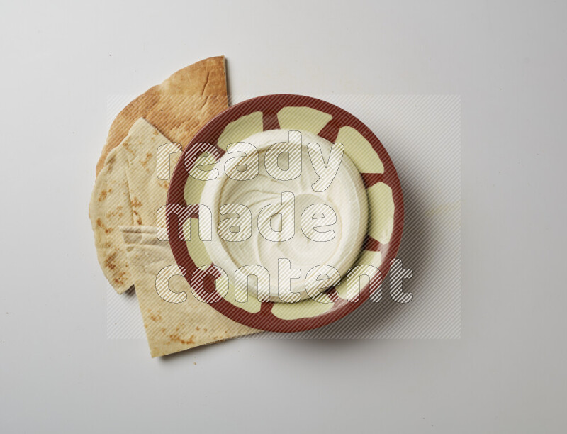 Plain Lebnah in a traditional plate on a white background