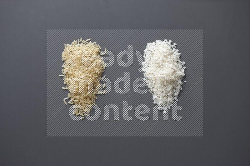 Bunches of legumes on grey background