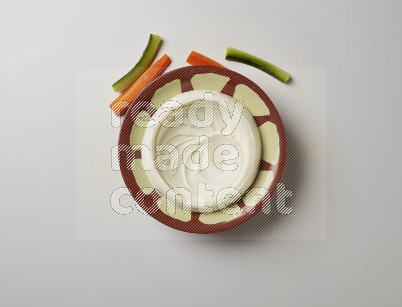Plain Lebnah in a traditional plate on a white background