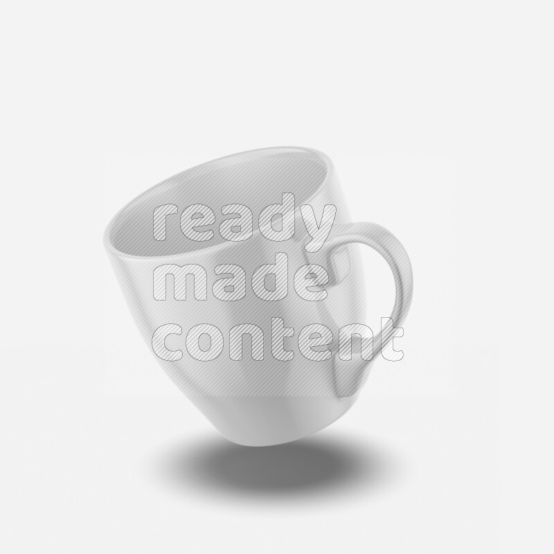 Ceramic glossy mug mockup isolated on white background 3d rendering