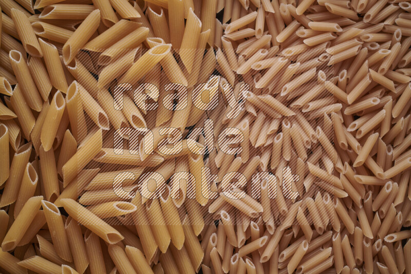 2 types of pasta filling the frame