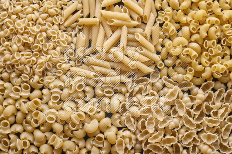 5 types of pasta filling the frame