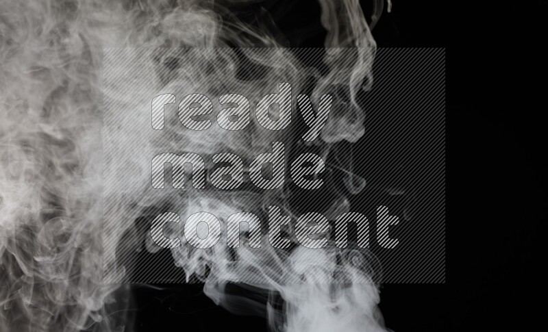 irregular white smoke on black background.