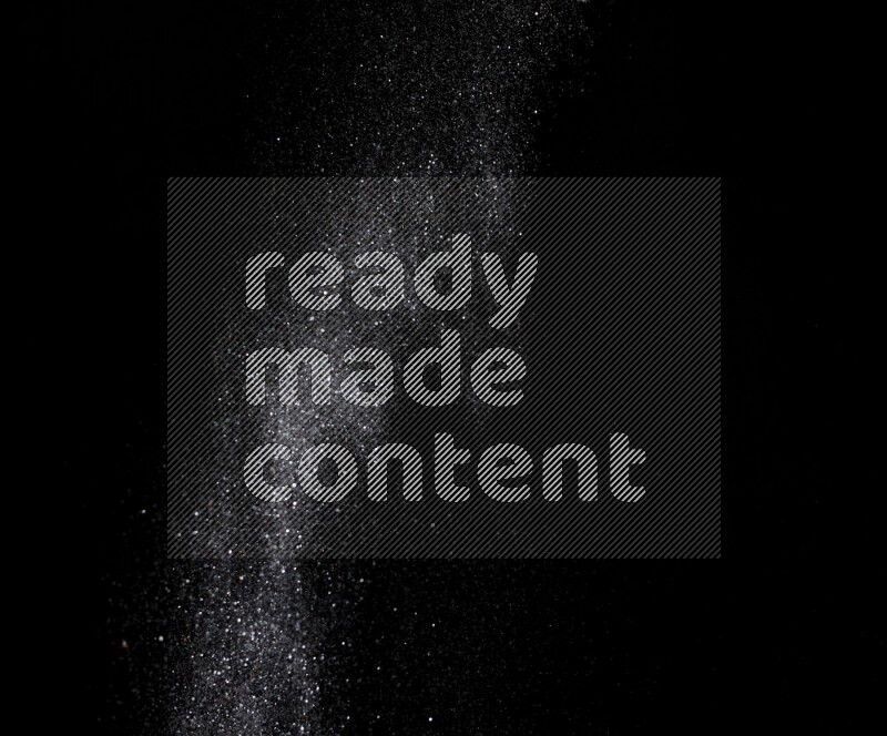 Silver glitter powder isolated on black background