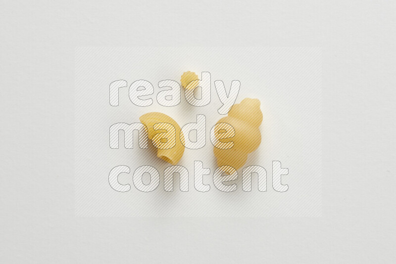 Different pasta types on white background