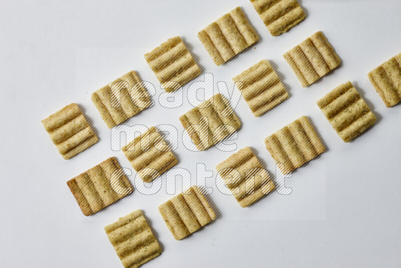 Crackers snacks on white background